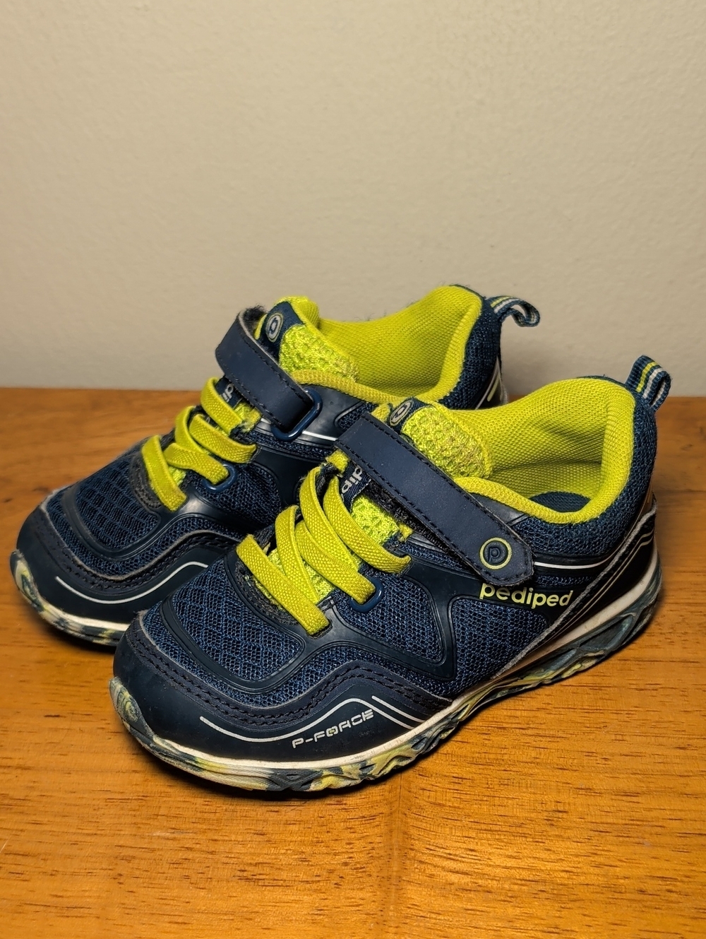 pediped Flex Force Grip 'n' Go Sneakers Indigo + Lime Toddler Boys Size 8